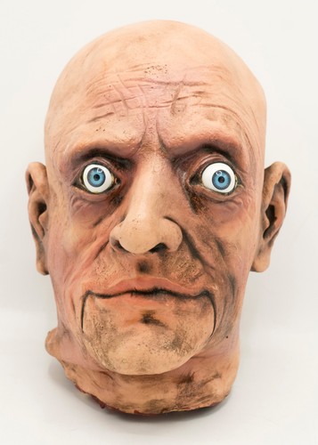 Lebensgroßer abgetrennter Kopf realistisch Halloween Requisite knallende Augen Latex Zombie