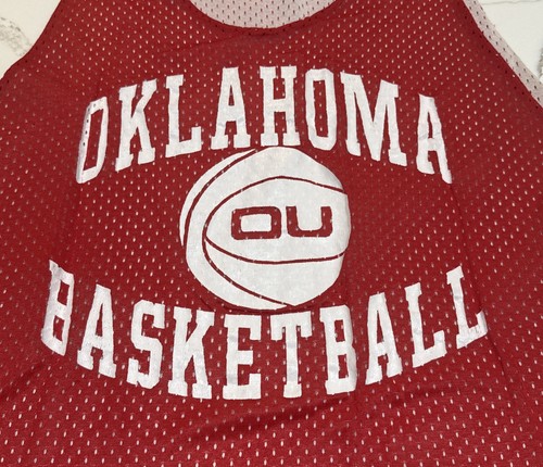 Camiseta deportiva de práctica de baloncesto Oklahoma Sooners vintage tejida en arena hecha en EE. UU. grande - Imagen 3 de 7