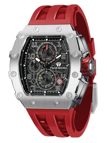 Men Luxury Watch Quartz TSAR BOMBA Brand Tonneau Design Waterproof Time Piece - Picture 10 of 24