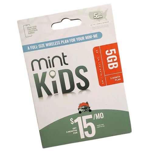Mint Mobile Kids 3 miesiące 5GB / miesiąc Plan SIM Kit - Zdjęcie 4 z 4