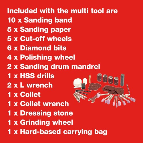 Amtech Mini Herramienta Rotativa 135W Multifunción Amoladora Pulidora + 145 piezas Accesorios - Imagen 7 de 17