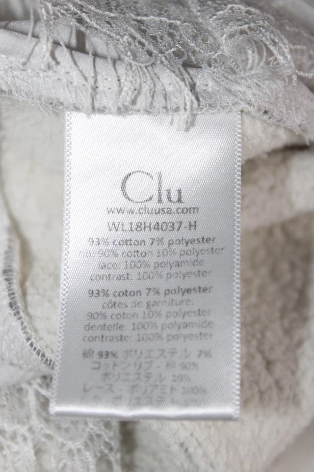 Clu Womens Lace Hem Pullover Gray White Size Medium 11517088 - Image 4 of 4