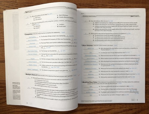 Abeka America Land I Love Fourth Edition Quiz Test Key Volumes 1 and 2 - Picture 21 of 24
