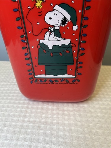Vintage Peanuts Snoopy Claus Weihnachten 10" Papierkorb Kunststoff Mülleimer - Bild 4 von 23