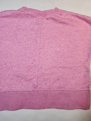 Youth Girls Nike Small Pink Cropped Sweatshirt Short Sleeve Spellout Pocket - Picture 14 of 16
