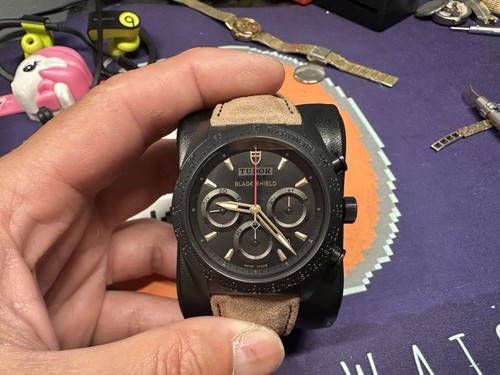 Tudor Fastrider Chronograph Ceramic Watch 42mm Case Black Dial Adjustable Strap - Picture 2 of 8