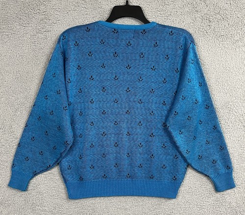 VTG Panhandle Slim Sweater Womens Small Relax Fit* Blue Pink Horse Distress USA - Picture 2 of 24
