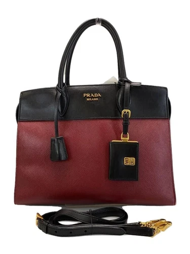 Sac bandoulière PRADA Esplanade 2 voies cuir bordeaux 1BA047 occasion