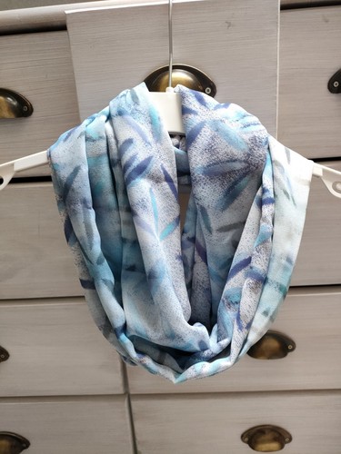 Damen Schal Loop Schlauchschal von Sommermann Blau Gemustert
