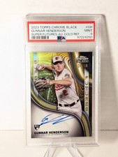 2024 Topps Chrome Black GUNNAR HENDERSON Super Futures PSA 9 RC Orioles 34/50