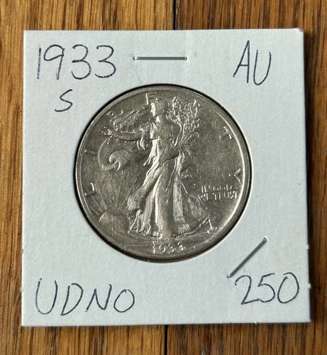 1933-S SUPERB AU ALMOST UNCIRCULATED WALKING LIBERTY HALF-DOLLAR FROM COLLECTION