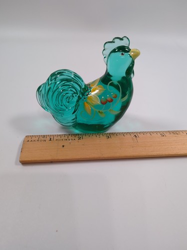 Fenton Aqua Blau Grün Glas Hahn Signiert C. Smith Top Zustand Sonnenblume - Bild 9 von 10