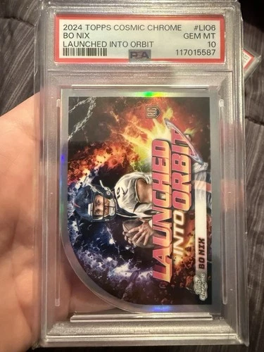 2024 Topps Cosmic Chrome Bo Nix Launched Into Orbit RC PSA 10