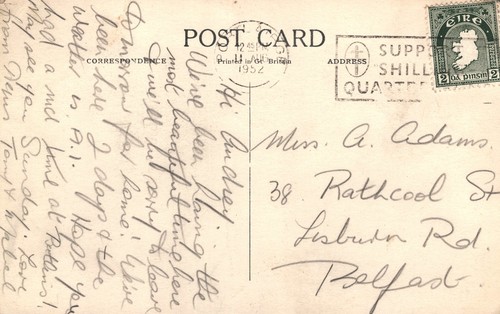 The Strand Tramore Waterford Ireland Postcard 1952 Beach People - Picture 2 of 2