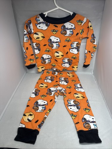 Peanuts Halloween Schlafanzug, 2T, Vampir Snoopy & Woodstock, orange - Bild 1 von 6