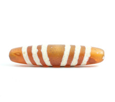 Vintage Agate Dzi Bead   Six-Stripe Pattern, Traditional Acid-Etched, 56.9mm