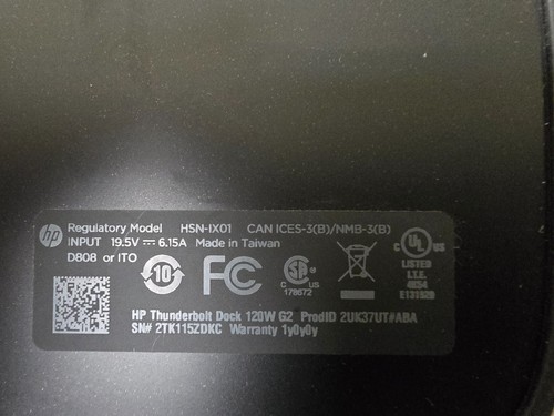 HP Thunderbolt Dock HSN-IX01 120W G2 2UK37UT#ABA Dockingstation USB-C - Bild 5 von 6