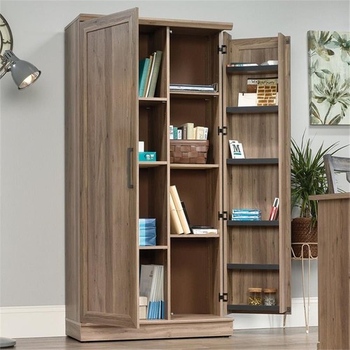 Sauder Homeplus 3-Shelf Engineered Wood Storage Cabinet in Salt Oak - Imagen 11 de 12