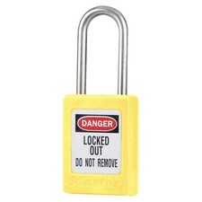 MASTER LOCK S33KAS3YLW Lockout Padlock,KA,Yellow,1-13/16"H,PK3 6MDA5