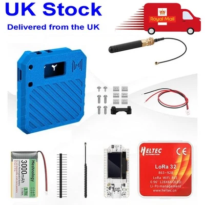 MAKERHAWK 868MHz LoRa V3 ESP32 OLED Board + Antenna +3000mAh Battery + Case for Meshtastic