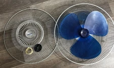 Vintage 80s Retro Galaxy Oscillating Fan Blue Blades Type 9 Style A1 -PARTS LOT