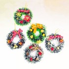  6 Pcs Mini Tree Decorations Garlands for Home Christmas Hanging Wreath