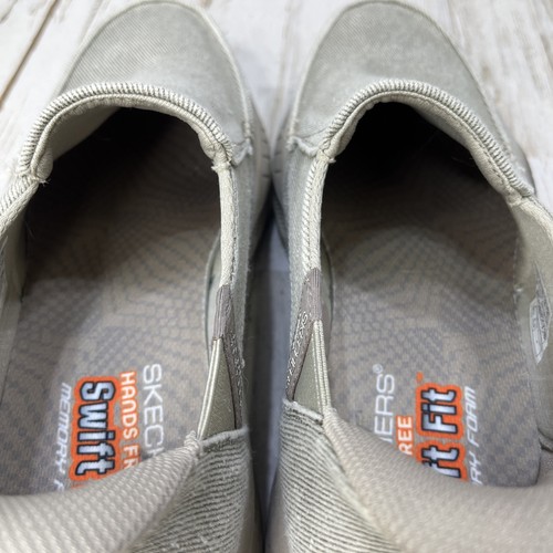 Skechers Slip-on Hands Free Swift-Fit Memory Foam Beige Shoe Mens Size 11. LR7 - Picture 10 of 15