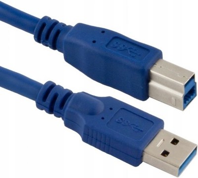 USB 3.0 Kabel Drucker A-B 3m Blau für Drucker, Scanner - Neu