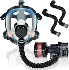 Share Full Face Gas Mask Flow Respirator Electric Supplied Air Fed Flow System
