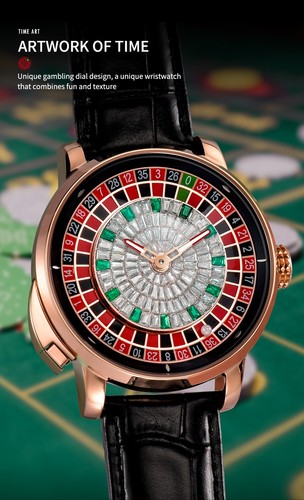 Orologio automatico uomo lusso 2025 PINDU casinò roulette con pulsante - Foto 4 di 5
