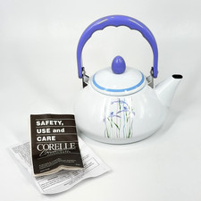 Corelle Coordinates Shadow Iris Tea Kettle Purple Handle Knob Pot 7.5"