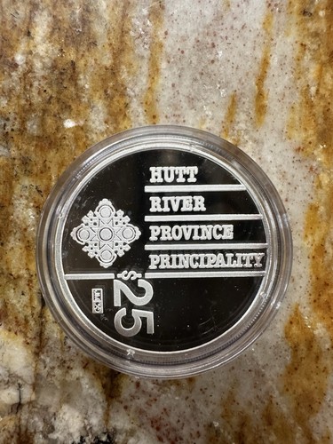 Johnson Matthey Hutt River Provence / Ronald Reagan $25. Moneta argento prova 1 oz - Foto 2 di 6