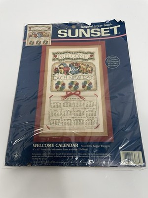 Sunset Welcome Calendar Stamped Cross Stitch Kit 13086 Kitty Korner Designs NIP