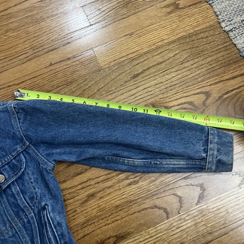 VINTAGE 70’s 80’s Lee Riders Jean Jacket Kids 10 Blue Denim Button Up - Picture 12 of 13
