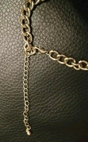 Vintage Yellow Goldtone Chunky Teardrop Rhinestone Necklace Statement 17" Adjust - Picture 5 of 6
