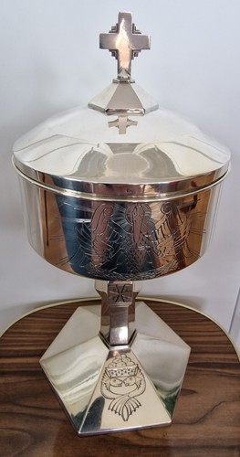 Cáliz de hostia ZIBORIUM con cruz cáliz + tapa cáliz Ciboire - Imagen 15 de 19