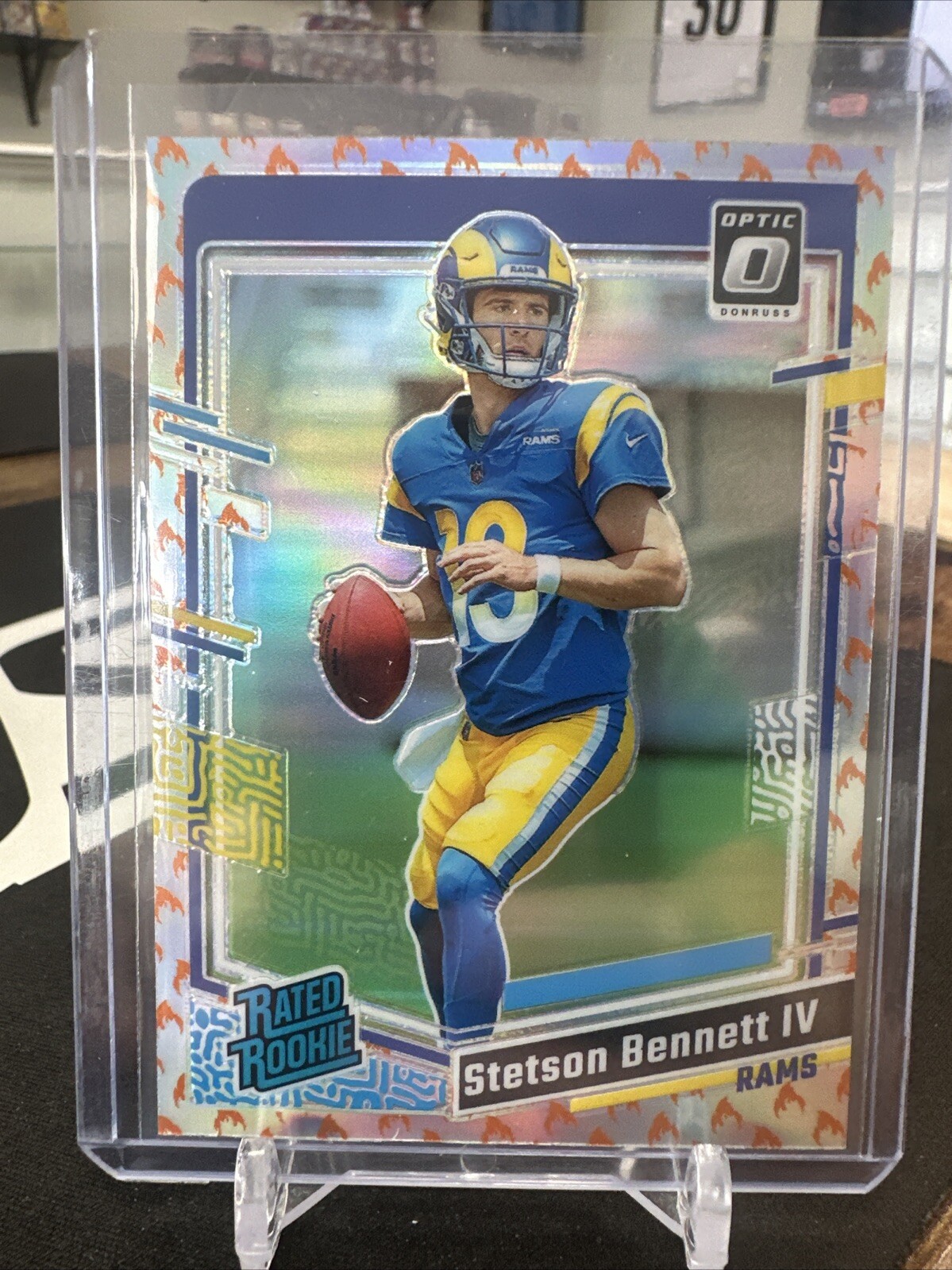 2023 Donruss Optic Fire Emoji SP Stetson Bennett IV Rookie Los Angeles Rams #267