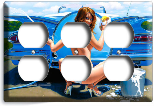 SEXY PINUP LAVADO DE AUTOS CHICA RETRO AÑOS 50 FRESCO INTERRUPTOR DE LUZ DE COCHE DECORACIÓN PLACA DE PARED - Imagen 13 de 34