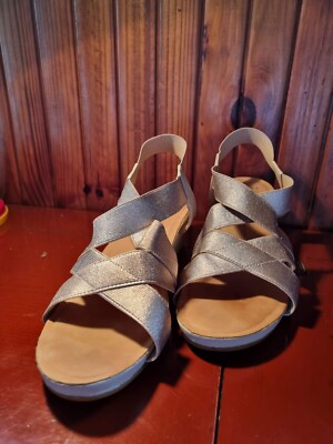 ZIERA PILLOW WALK MATT GOLD LEATHER/ELASTIC SANDALS S 42 INSOLES L