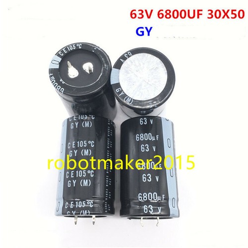 Condensador electrolítico de aluminio 63V 6800uF 6800mfd 2 pines 25*50 30*50 - Imagen 2 de 9