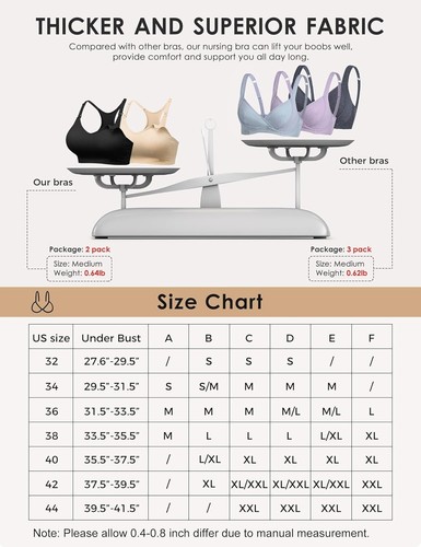 Support Nursing Bras for Breastfeeding Medium Impact Maternity & Nursin (Size:M) - Picture 6 of 7