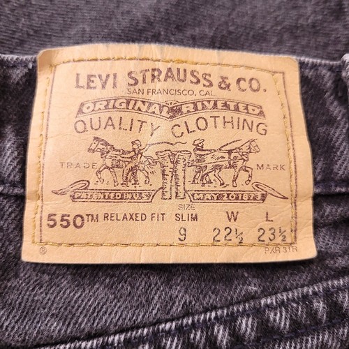 Levi's 550 Relaxed Fit Adult Boys Black Denim Pants Size 9 Slim - Picture 7 of 10