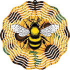 3D Floral Wind Spinner 10" Metal Bumble Bee Summer Outdoor Garden Yard Art Decor
