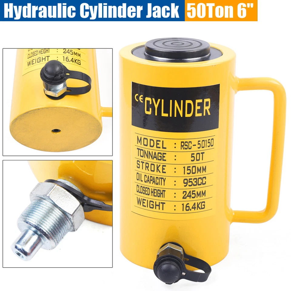 50 Ton Hydraulic Cylinder Jack Solid Ram 150mm/6 inch Stroke Single Acting New - Image 3 of 4
