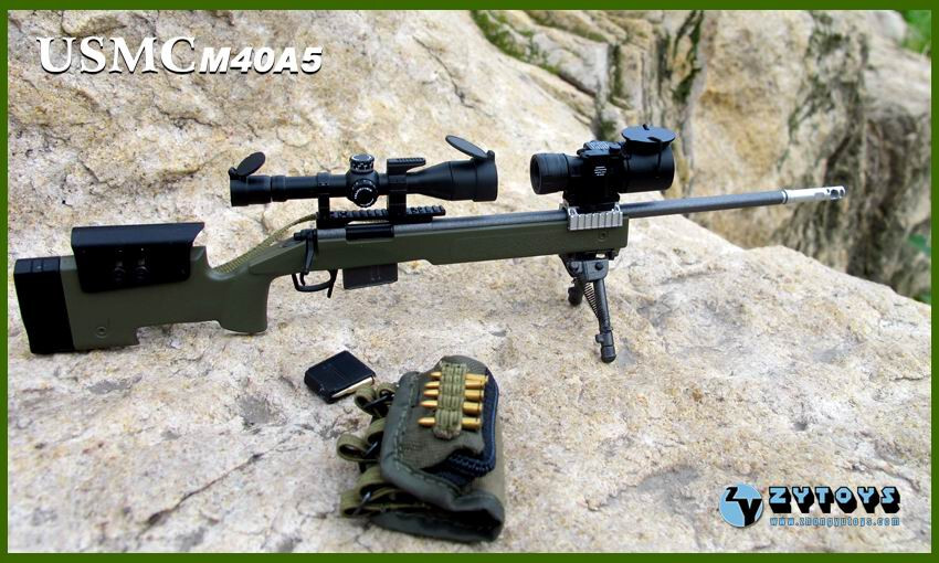 ZYTOYS ZY8024 1/6 USMC M40A5 Green WWII Gun Sniper Rifle Weapon