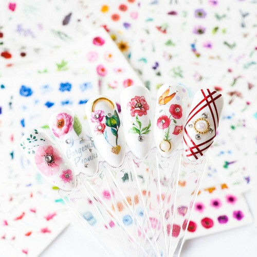 Nail Art Sticker Water Decal Rose Flower Decoration Slider Polish Foil Paper NS5 - Picture 8 of 35