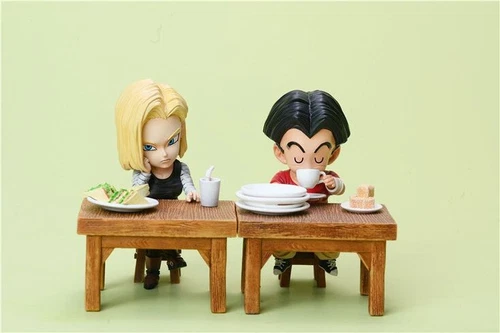 Krilin & Android 18 Food Table League Studio Dragon Ball Resin Statue WCF