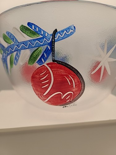 Kosta Boda Ulrica Hydman Vallien CHRISTMAS APPLE HEARTS Ornament Bowl - Picture 8 of 14