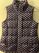 Gap kids Girls Sz Large 10 Purple Polka Dot Print Puffer Sleeveless Winter Vest