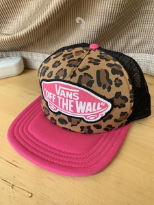 Vintage-VANS-Hat-Leopard-Print-Cap-Snapback-Skater-Lid-Pink
